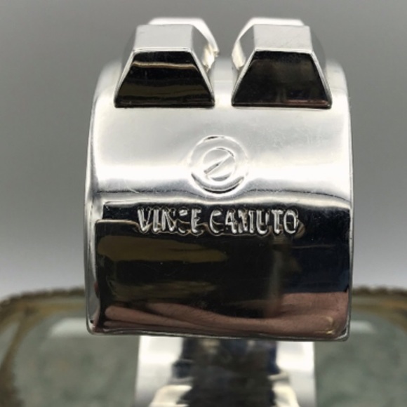 Vince Camuto Silver Double Row Stud Cuff Bracelet - Picture 4 of 4